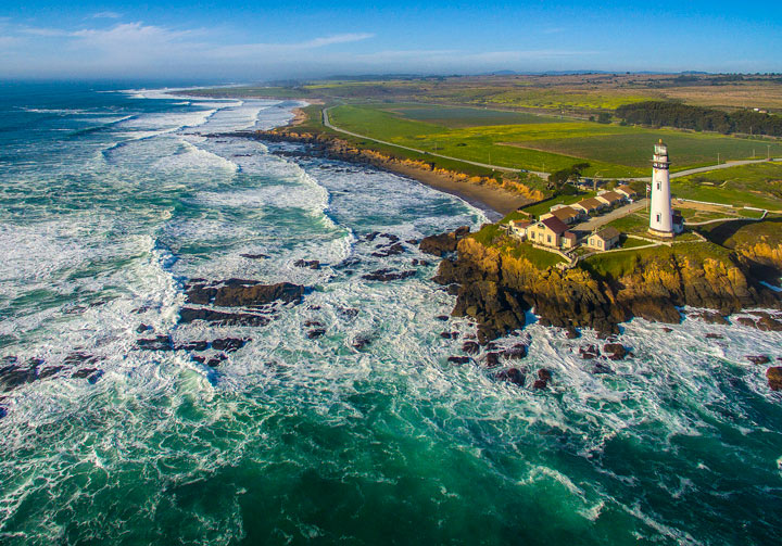 Aerial view of Pigeon Point Lighthouse - POST